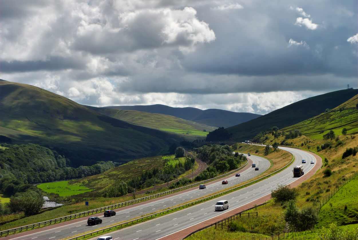 Motorway aerial view